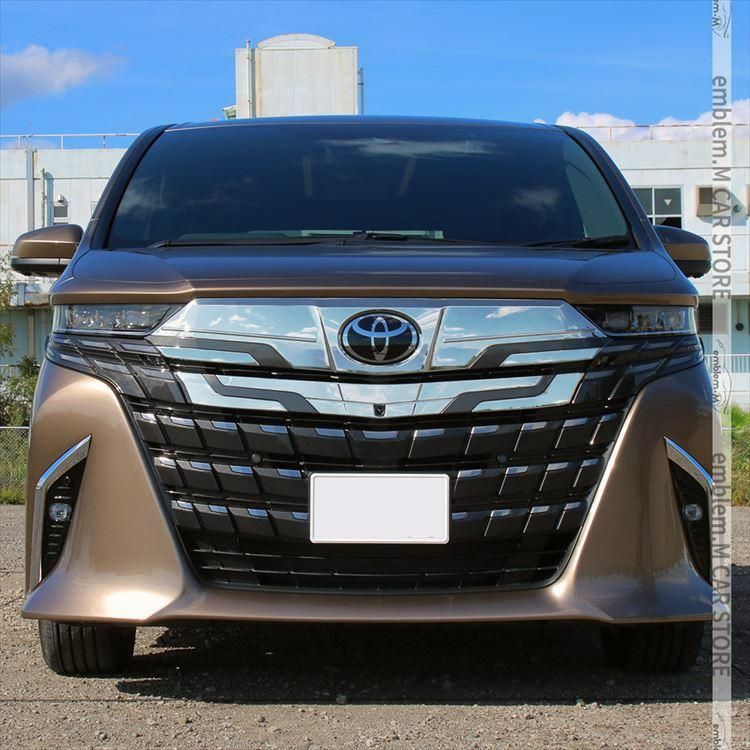 【激安通販】 トヨタ アルファード 40系 フロントグリルガーニッシュ 2P メッキパーツ ピアノブラック＆メッキ ドレスアップ 外装 激安で送料無料です！