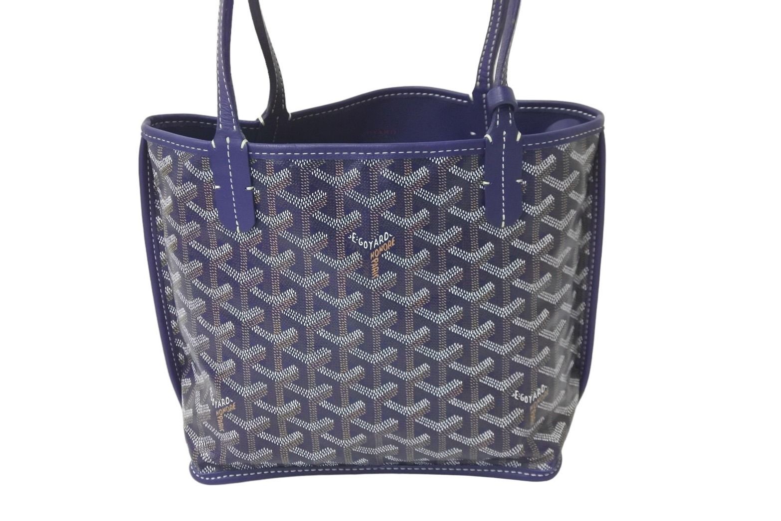 送料無料 GOYARD ゴヤール アンジュPM リバーシブル ヘリンボーン柄/黒 