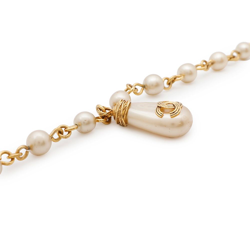 シャネル ロングネックレス ヴィンテージ ココマーク フェイクパール