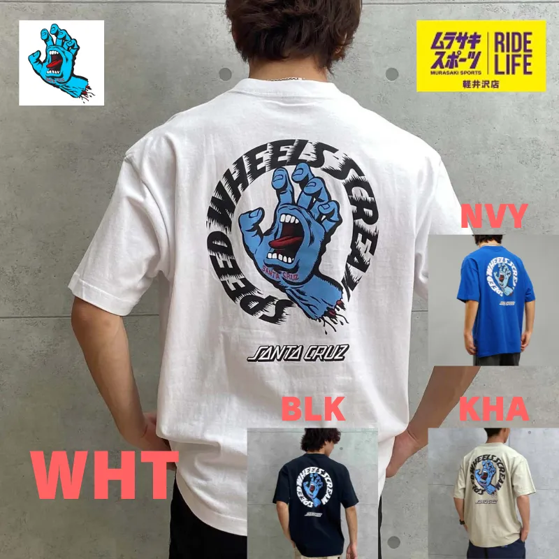 【ムラスポ公式】SANTACRUZ サンタクルーズ Tシャツ スクリーミングハンド SPEED WHEELS SCREAM スピード ウィール スクリーム バックプリント 502241407 メンズ レディース