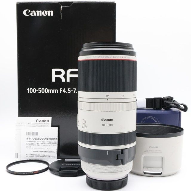 並品 Canon RF100-500mm F4.5-7.1 L IS USM｜超望遠ズーム｜フルサイズ対応RFレンズ｜元 き＋互換三脚座 レンズガード装着済