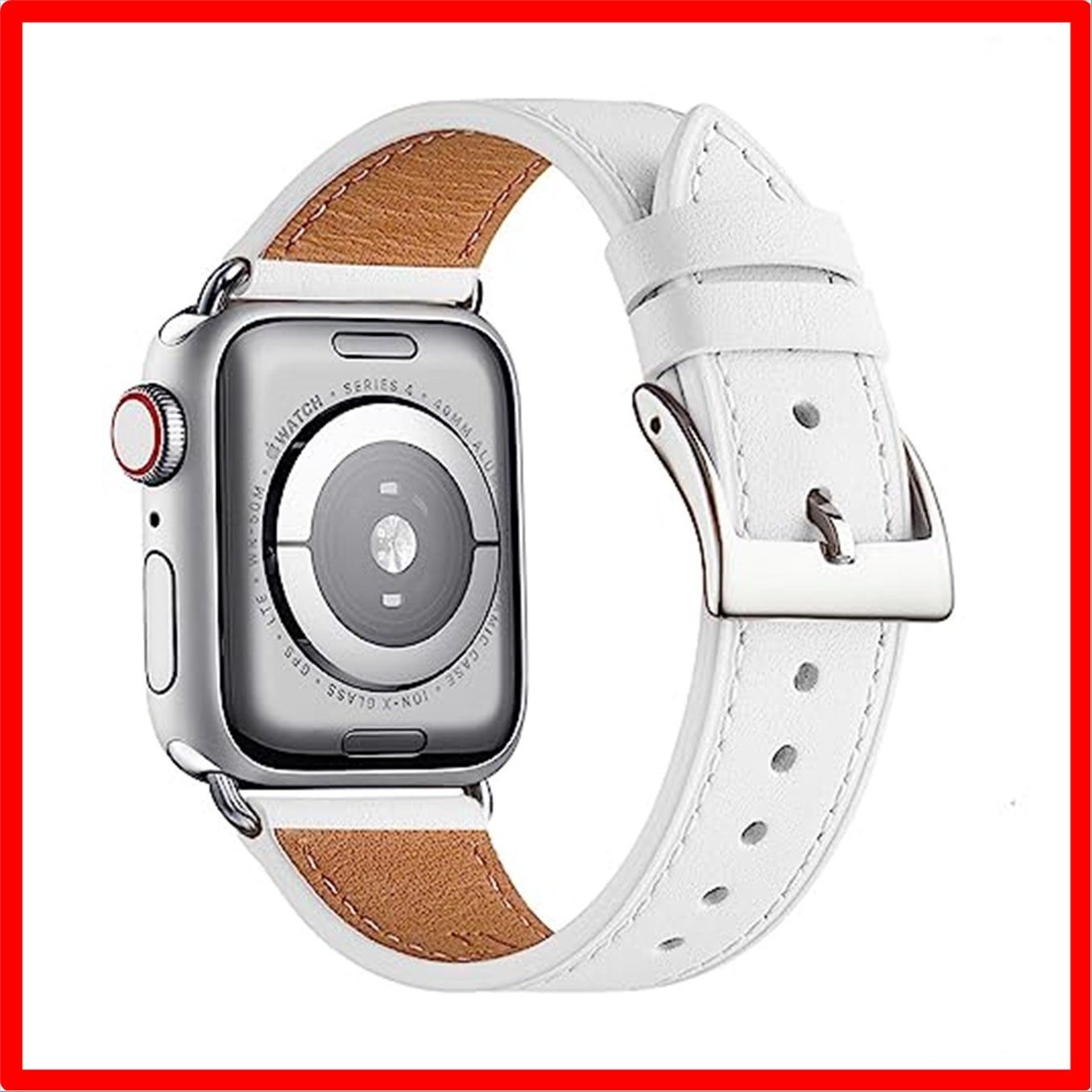 送料無料】ホワイト/シルバーバックル_38/40/41mm コンパチブル Apple Watch バンド 本革製  レザーを使い、iWatchSE、Series タクキチショップ メルカリ