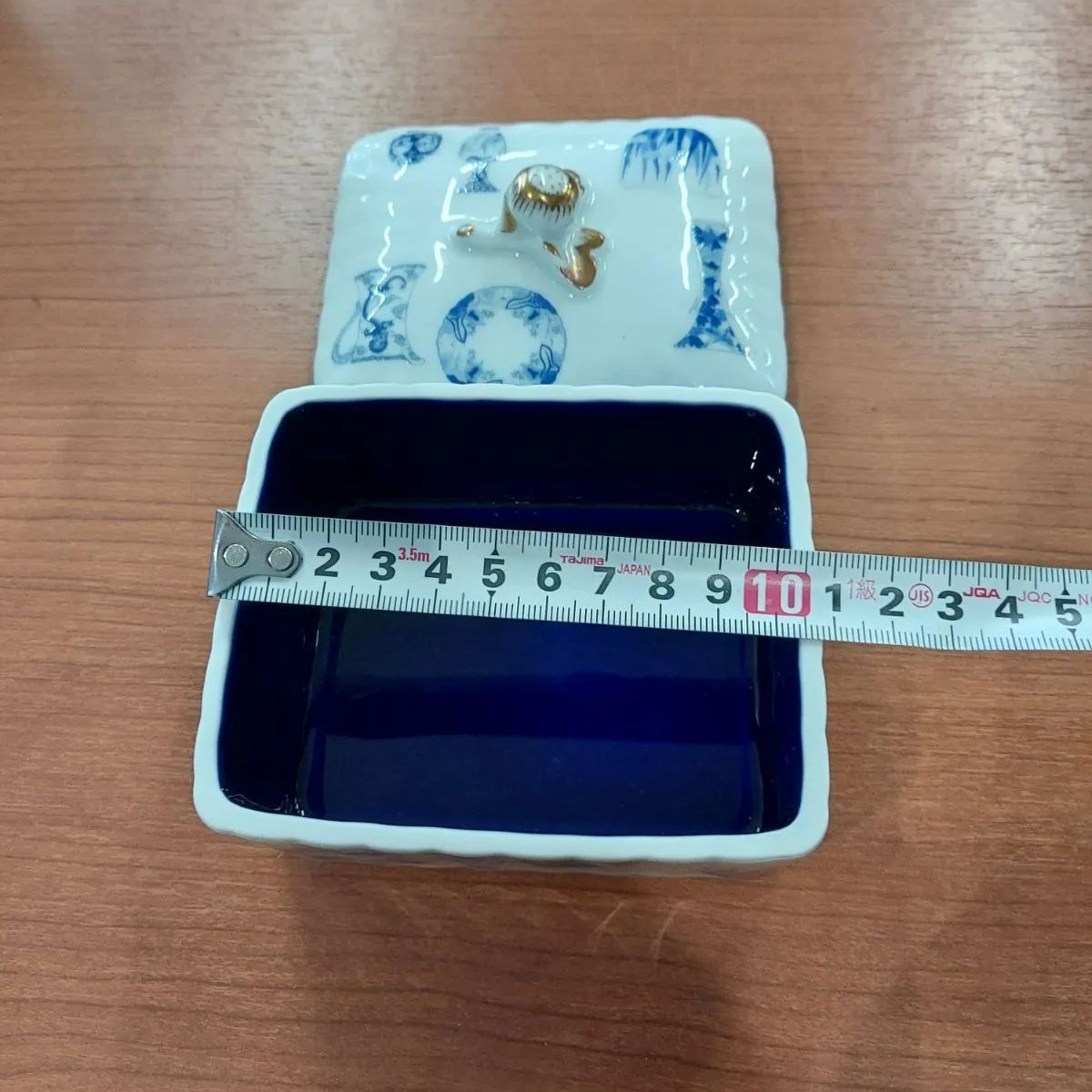 深川製磁 ブルーチャイナジュエリーボックス
