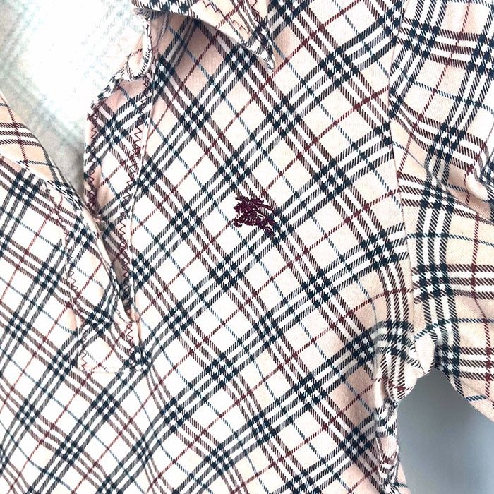 バーバリー BURBERRY 襟付きカットソー 七分袖 チェック柄