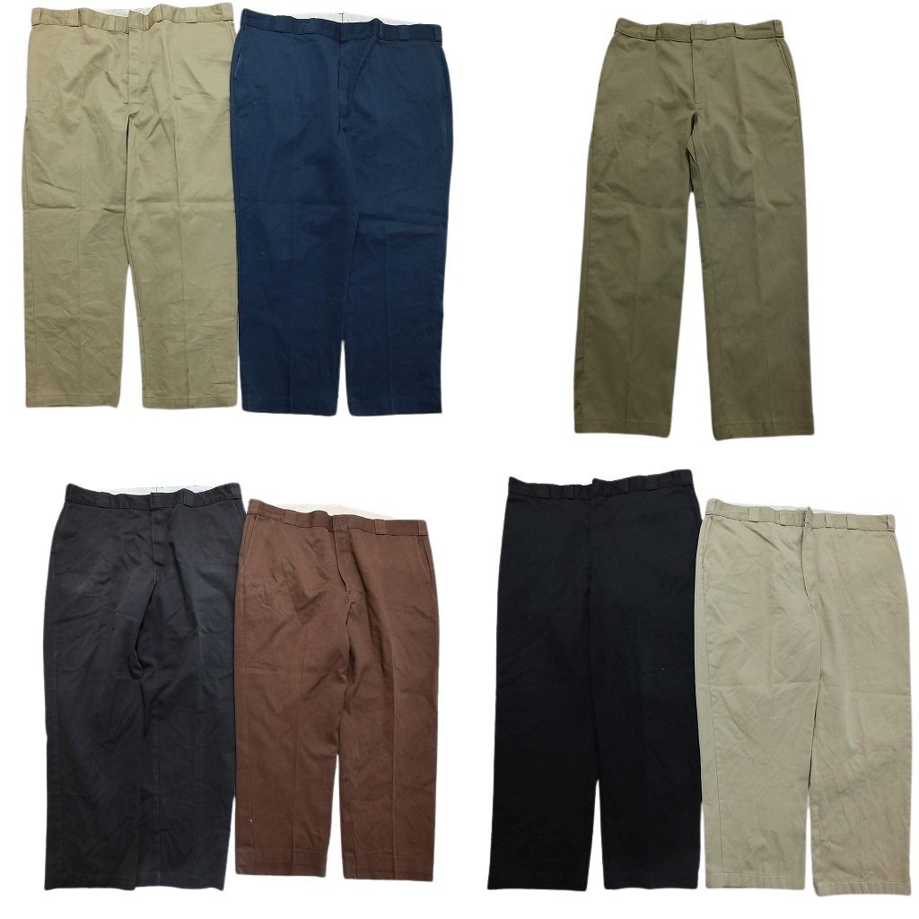 古着卸 まとめ売り ディッキーズ Dickies パンツ 7枚セット メンズ 40 |44 |46 |48 |50 ノープリーツ 古着 NB9763