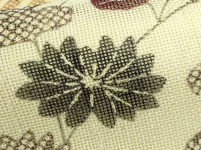 平和屋本店□極上 夏物 摺型友禅 京都 多ち花 九寸開き名古屋帯 紗綾形