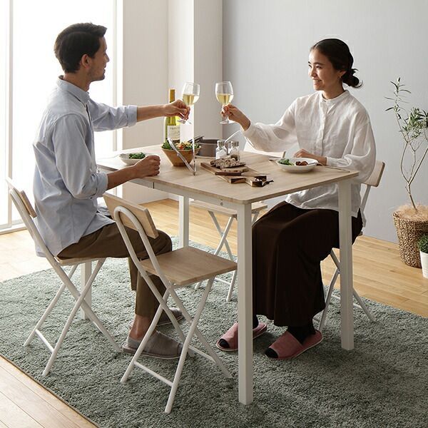 ダイニング テーブル 単品 幅 110 cm ナチュラル × ホワイト