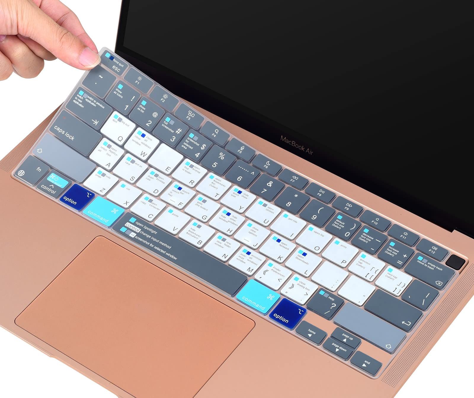 MacBook ショートカット キーボードカバー MacBook Air 13インチ A2337 M1チップ A2179 Magic Keyboard Touch IDキーボードカバースキン  [MacBook Air 13 inch A2337 A2179]