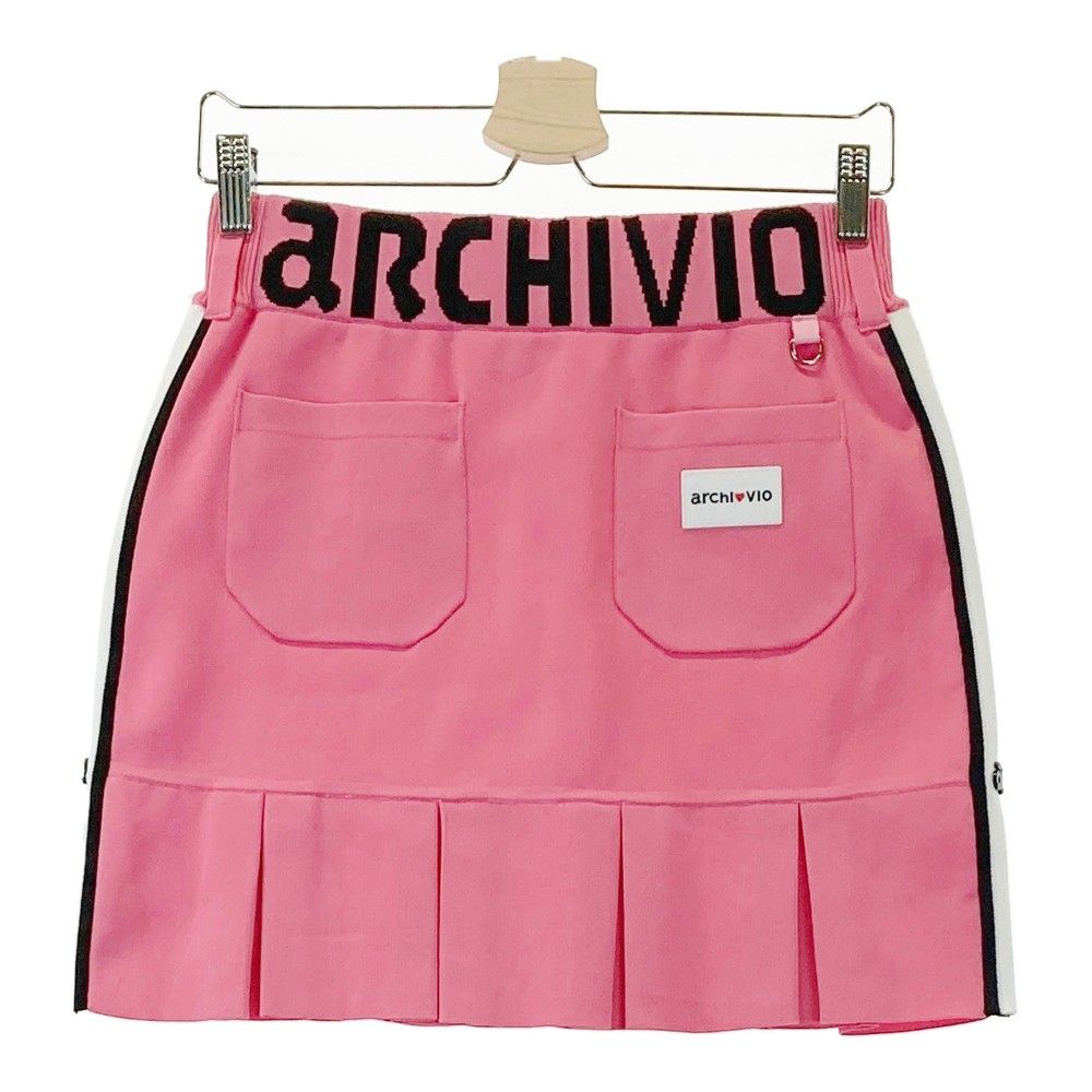 サイズ：38 ARCHIVIO アルチビオ  ニット プリーツスカート ウエストロゴ  ピンク系 [240101421174] ゴルフウェア レディース ストスト ARCHIVIO アルチビオ ; プリーツ ニットスカート ピンク系 38
