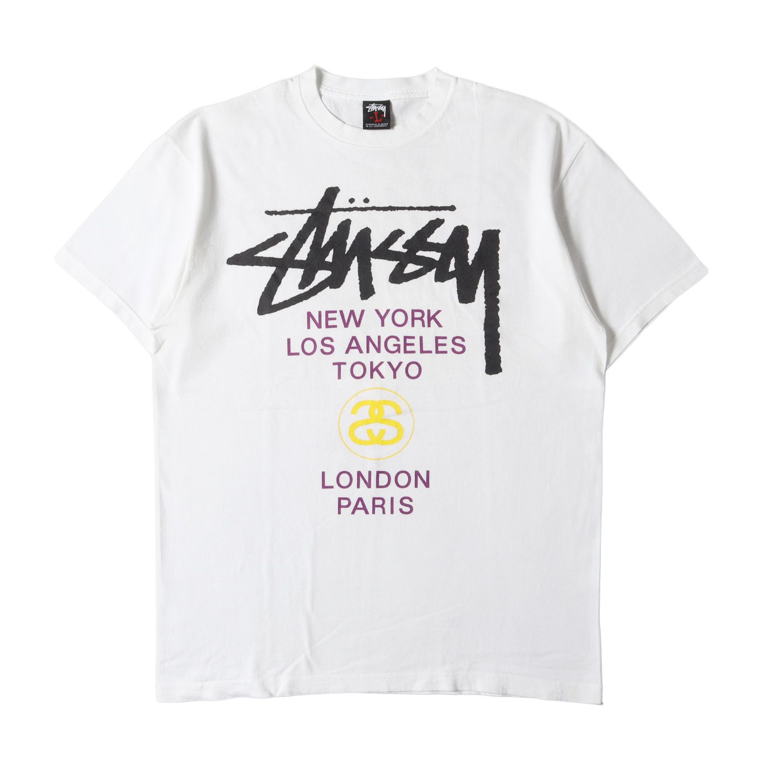 STUSSY ステューシー　半袖シャツ　Logo tee tシャツ　XL 白 STUSSY ステューシー Tシャツ 半袖 ロゴプリント XL 白 /JS ☆AA