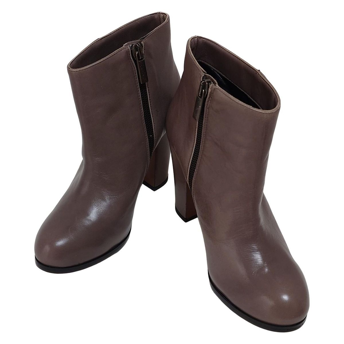 ファビオルスコーニ ショートブーツ サイドジップ レザー ピンクベージュ 36 ファビオルスコーニ ショートブーツ サイドジップ レザー ピンク