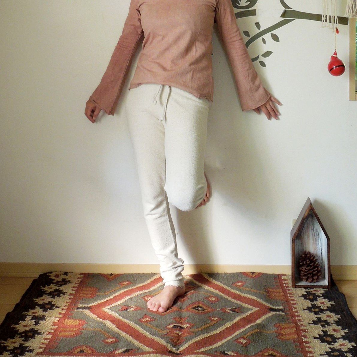 asana ヘンプコットン スウェット レギンス○草木染めマンゴー