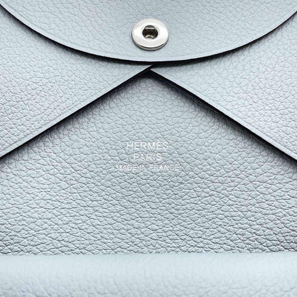 エルメス コインケース カルヴィ デュオ ブルーグラシエ/シルバー金具 