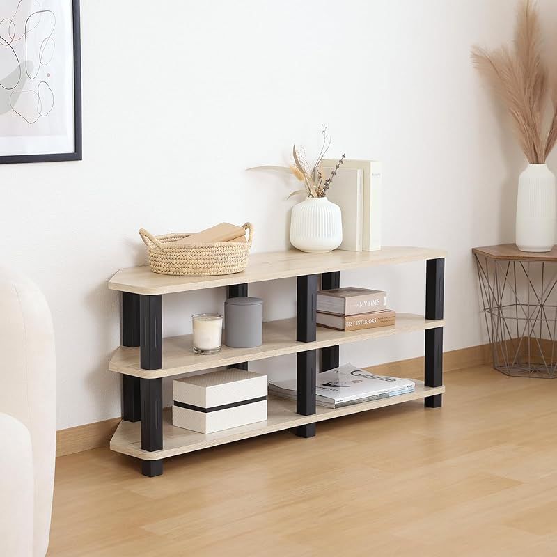 不二貿易 テレビ台 コーナータイプ 工具不要で組み立て簡単 幅100×奥行29.5×高さ41.1cm オーク 1 MARWIL-DEMENAGEMENTS_CH