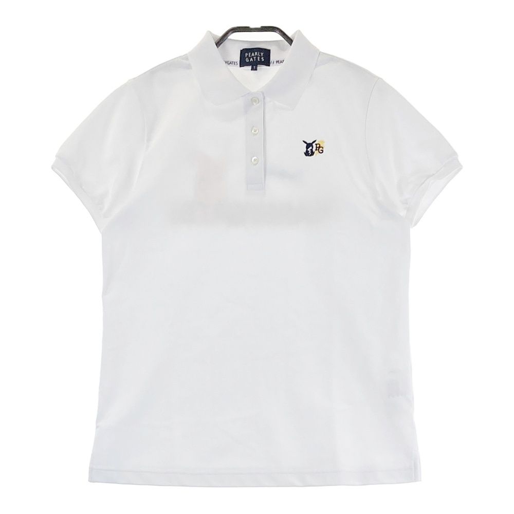 サイズ 1 PEARLY GATES パーリーゲイツ モデル ×ポケットモンスター 半袖ポロシャツ ピカチュウ ホワイト系 240101506070 ゴルフウェア レディース ストスト