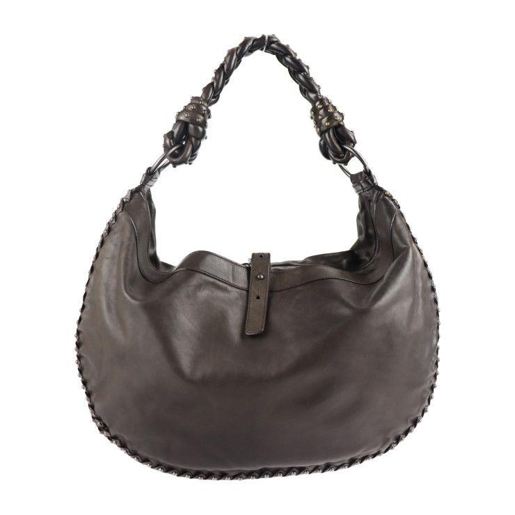 物置通販 BOTTEGA VENETA ショルダーバッグ スタッズ 黒 カーフスキン 