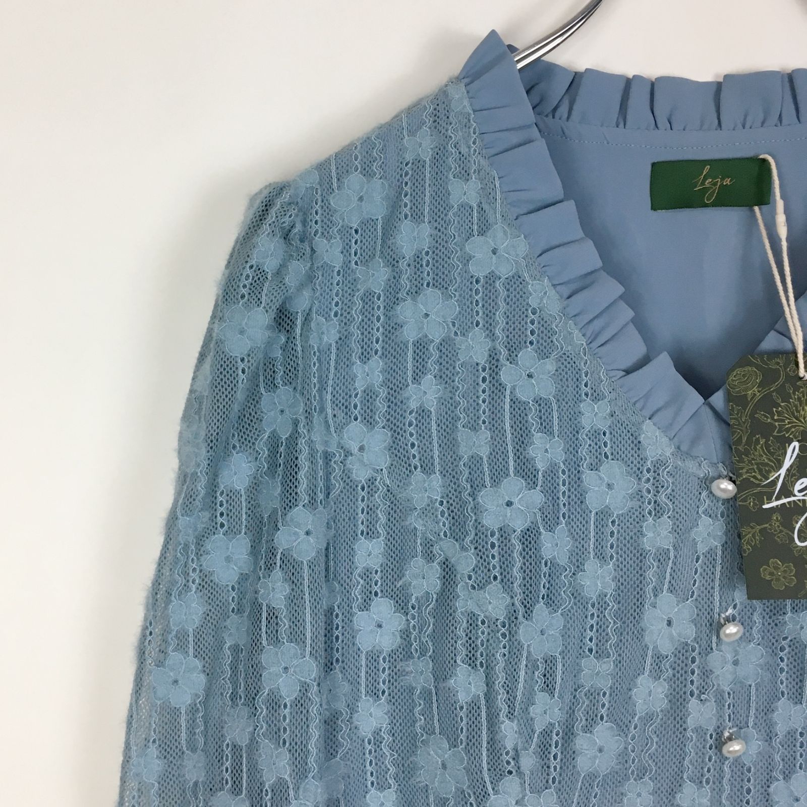 新品タグ付き】 Leja シャギー 花柄 レース フリル ロング