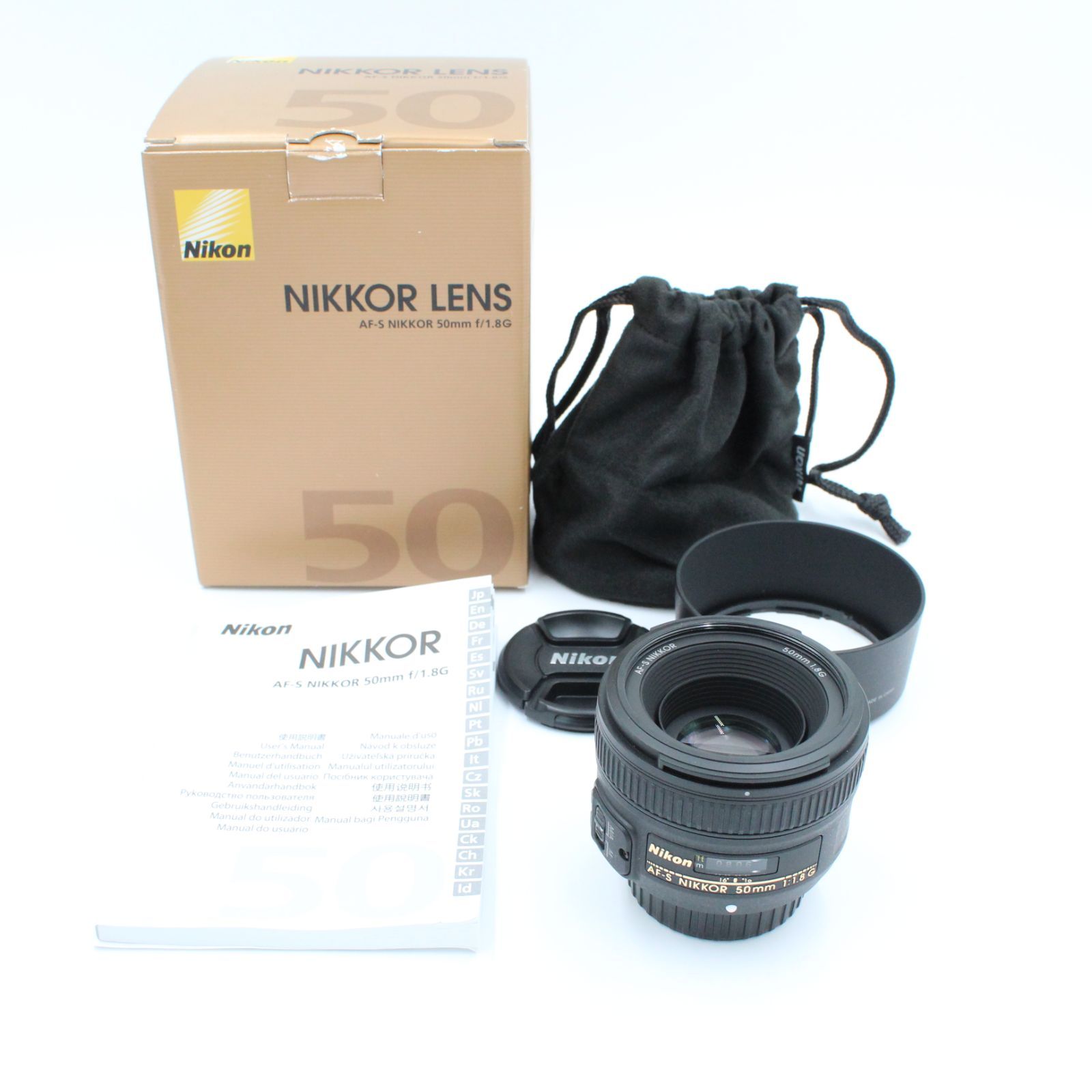 Nikon AF-S NIKKOR 50mm 1.8G 付属品完備 元箱付カメラ - レンズ(単焦点)