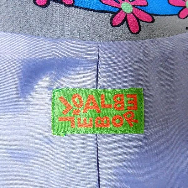 アルベロベロ ロングコート 薄手 総柄 豚さん＆狼さん 青 春～夏 綿100%