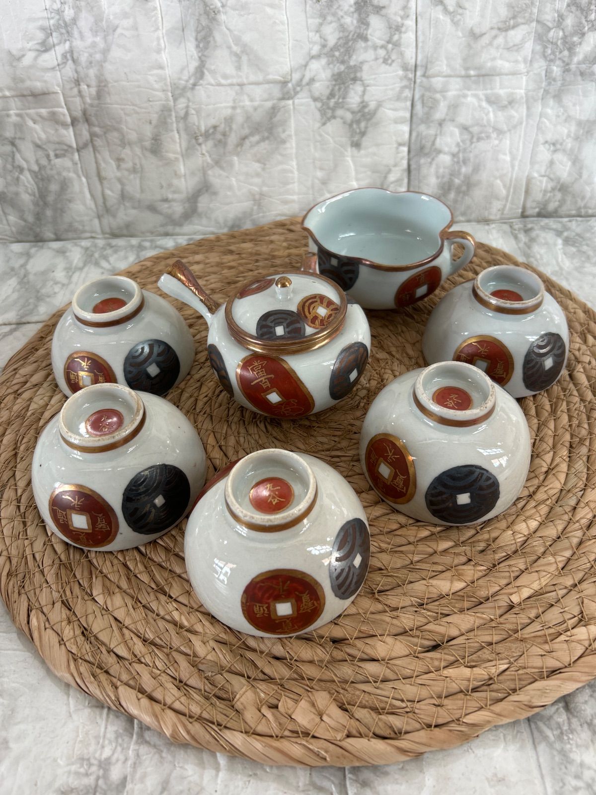 骨董品 茶器 茶道具 九谷焼 5客セット 昭和レトロ 金彩 - メルカリ