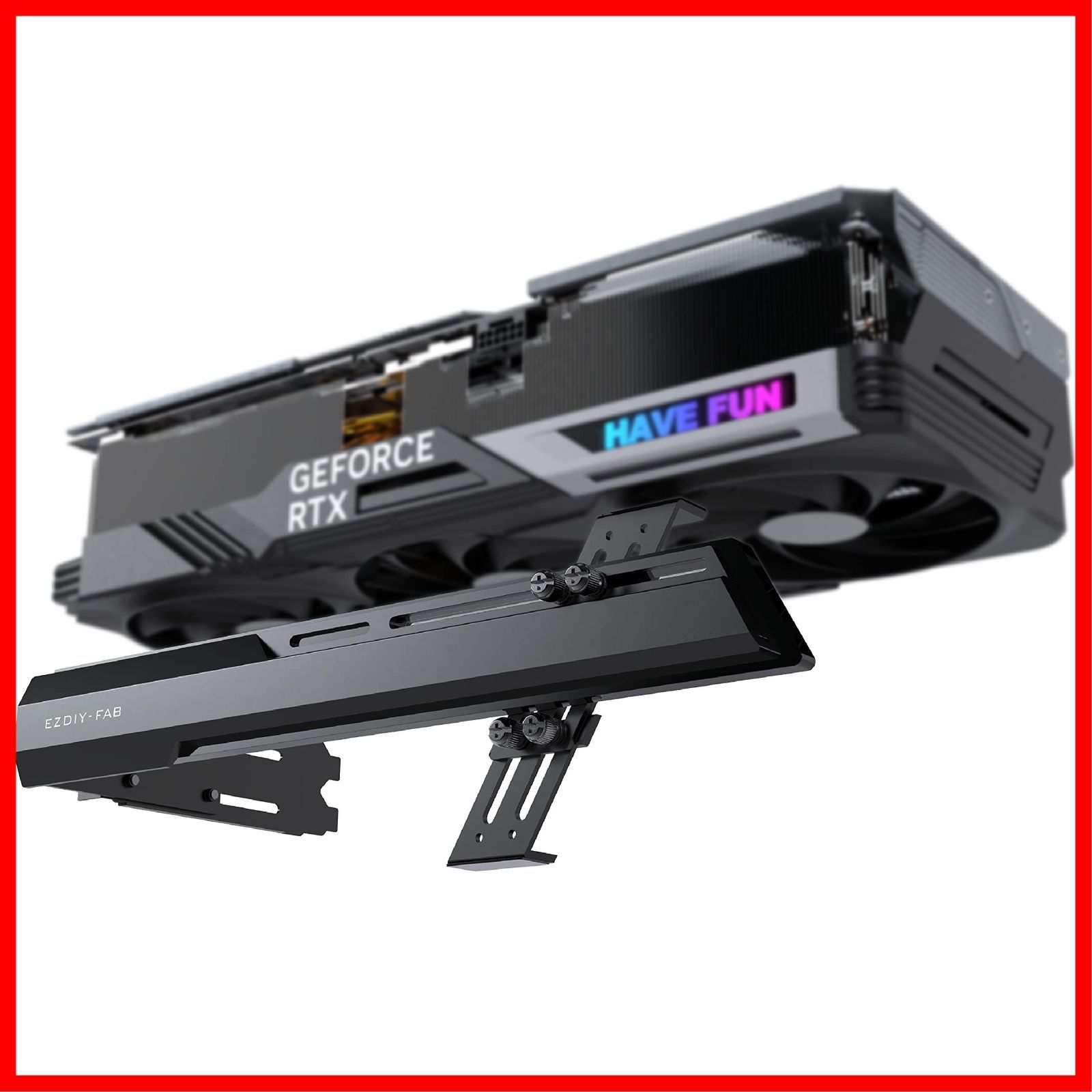 汎用ビデオカードホルダー GPUブレースサポート EZDIY-FAB グラボ 支え gpu サポート 伸縮構造ブラケット グラフィックカードを固定する GPUを支える GPUブラケット GPUスタンド - 黒