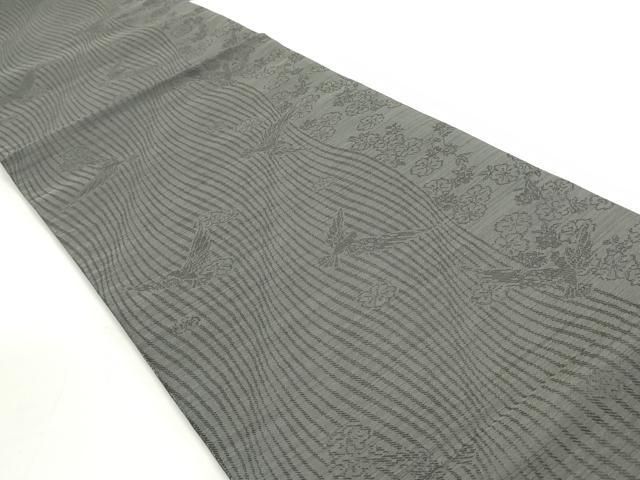 平和屋着物○染色作家 斉藤三才 全通柄袋帯 竹文 三才鳥 金糸 正絹