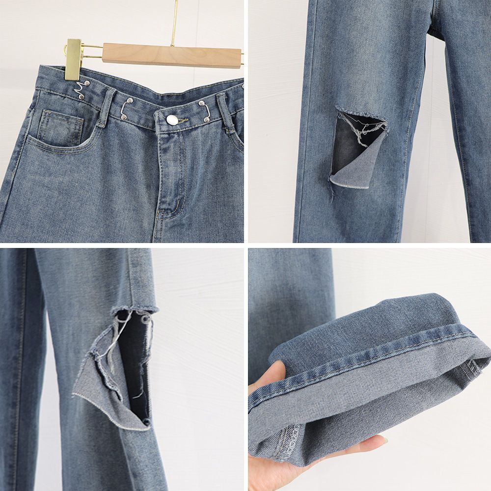 ジーンズ デニム パンツ ワイド ストレート ロング ダメージS/XL sltc029_4.jpg