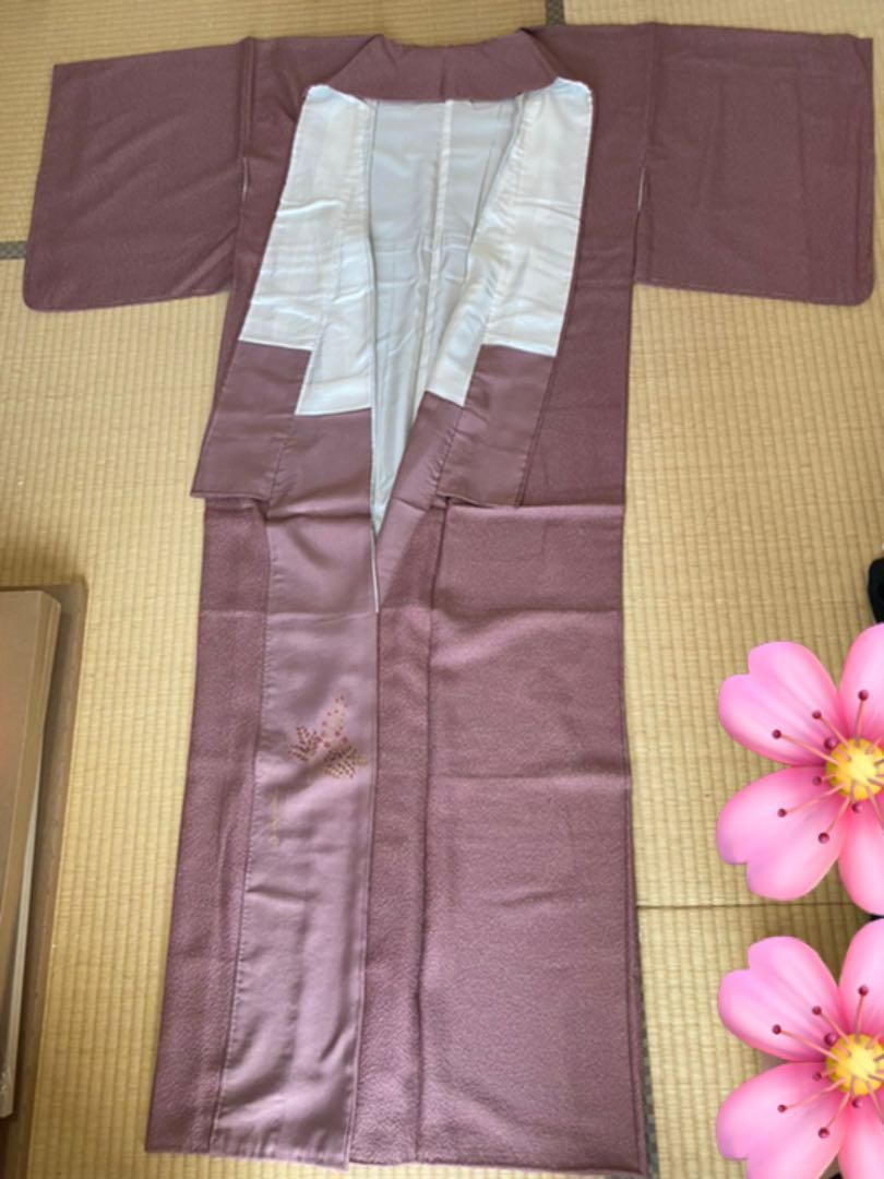 新品☆紫に絵羽柄の着物と長襦袢 七五三 季節/年中行事 インテリア・住まい・小物 正規品販売!