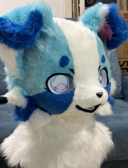 着ぐるみヘッド 犬 NO.157 青 ブルー 全頭ヘッド ケモノ ファースーツ ぬいぐるみ コスプレ コスチューム kigurumi
