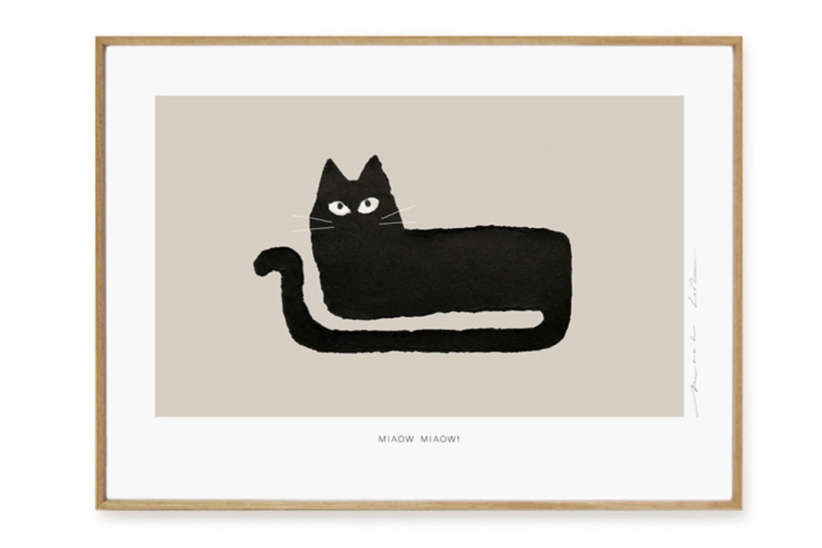 ポスター/アートプリント　50×70cm　Le chat　(Limited edition #100)/51xMDAS177-50x70