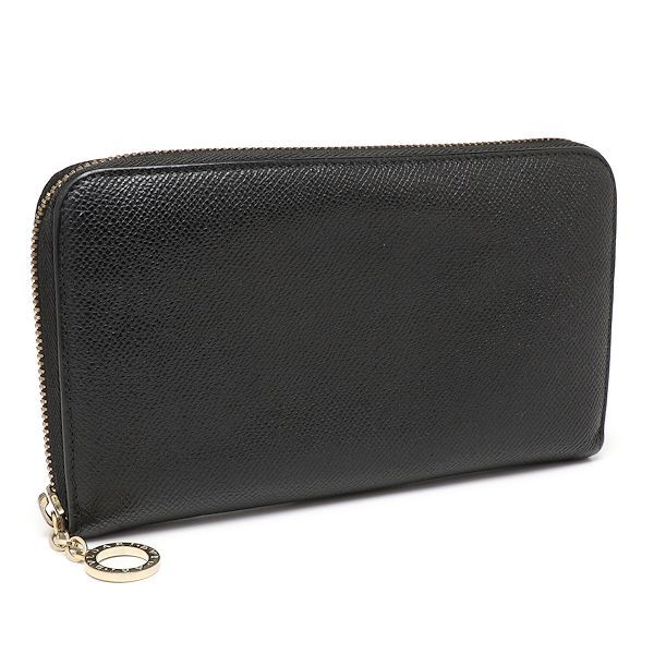 ブルガリ ラウンドファスナー長財布 39409 ブラック レザー