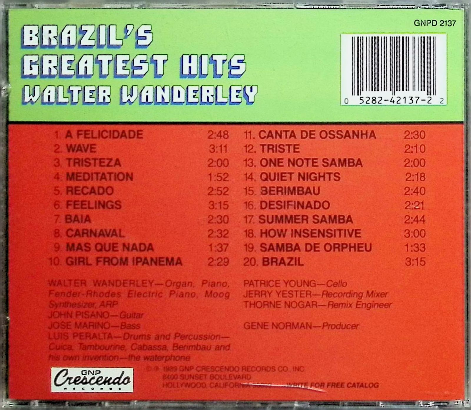 ワルター・ワンダレイ 本人の直筆サイン入り　BRASIL´S GREATEST ☆直筆サイン入り☆ ワルター・ワンダレイ BRASIL´S GREATEST