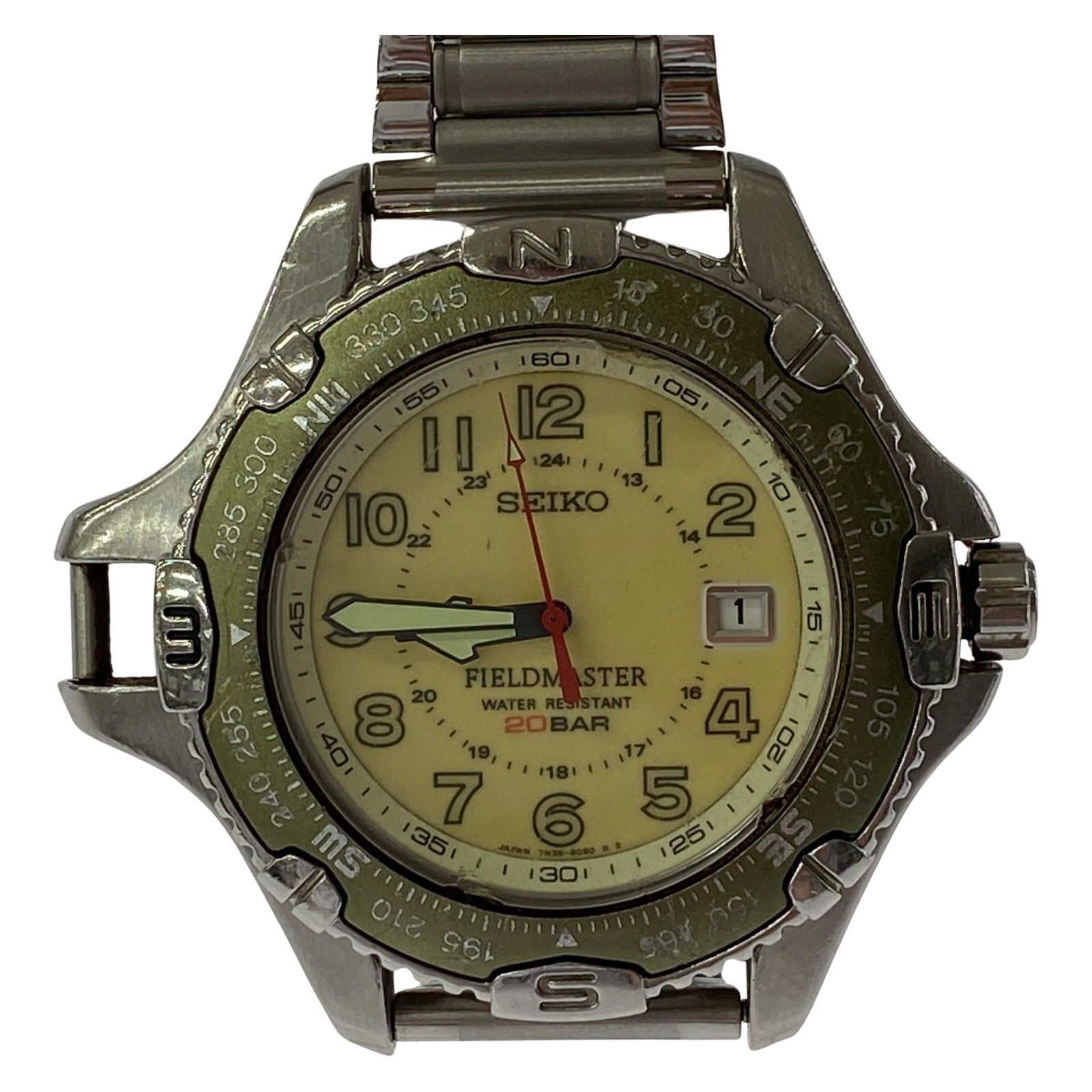 SEIKO セイコー 7N35-6090 FIELDMASTER腕時計/アイボリー×シルバー 
