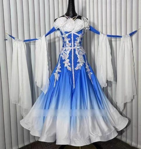 社交ダンスドレス豪華立体花モチーフ ダンス・バレエ