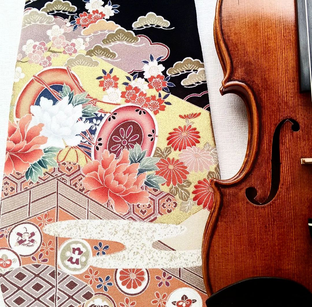 花鼓 silk violin blanket シェル型 バイオリン ケースマット ヴァイオリン 絹