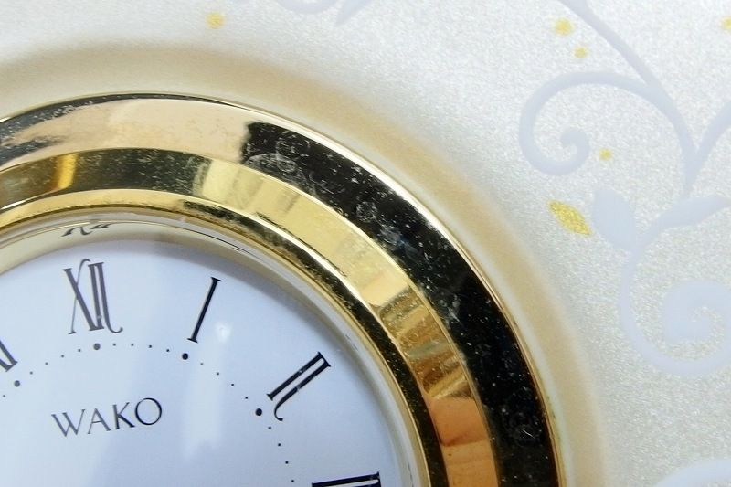 213478】WAKO 銀座和光 置き時計 クオーツ イエローベージュ