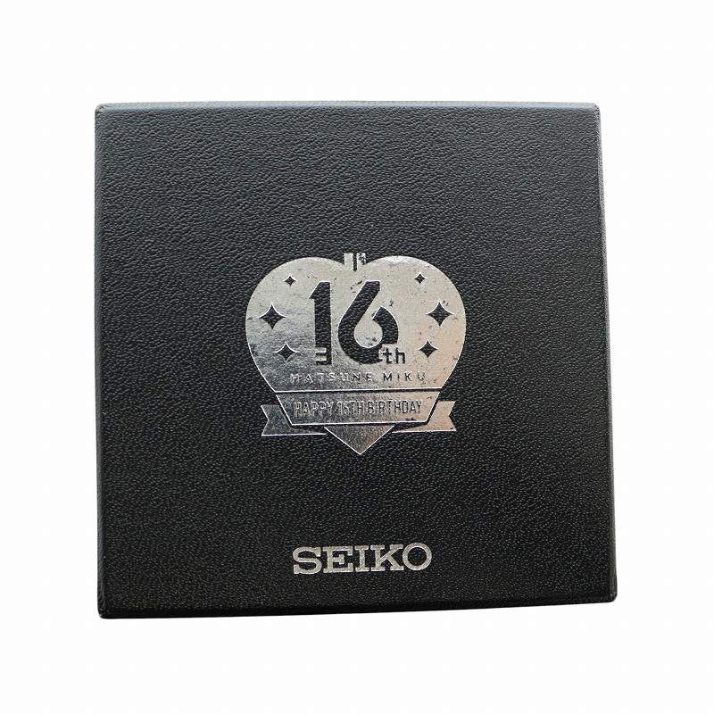 ★ セイコー SEIKO 3900本 初音ミク Happy 16th Birthday 腕時計 ウォッチ クォーツ クロノグラフ デイト カレンダー付き ロゴ シルバー色 8T63-02J0 GY18 |MQ