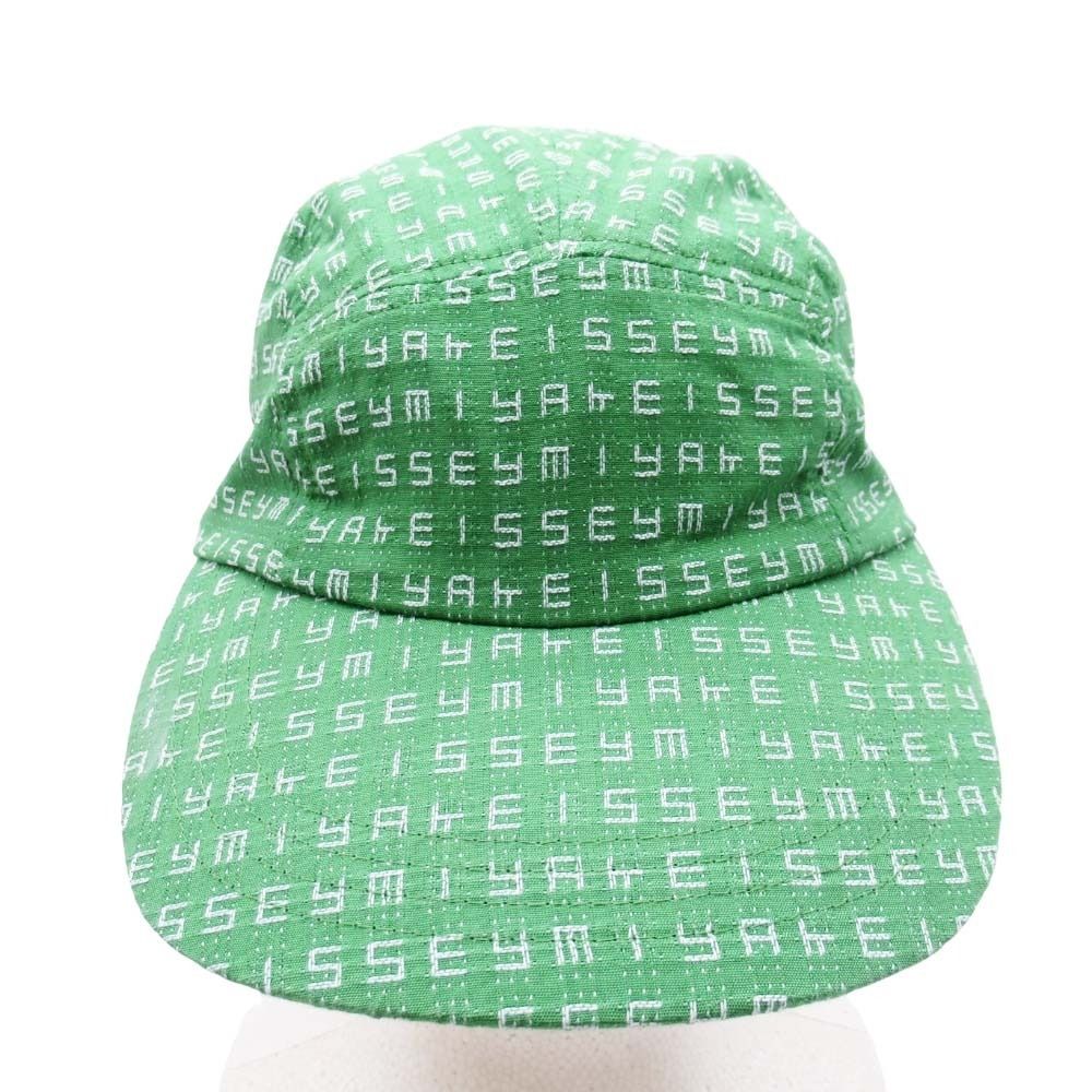 20ss ISSEY MIYAKE イッセイミヤケ ロゴステッチ ジェットキャップ 5パネル 帽子 緑 グリーン IM02AA532 メンズ レディース 古着