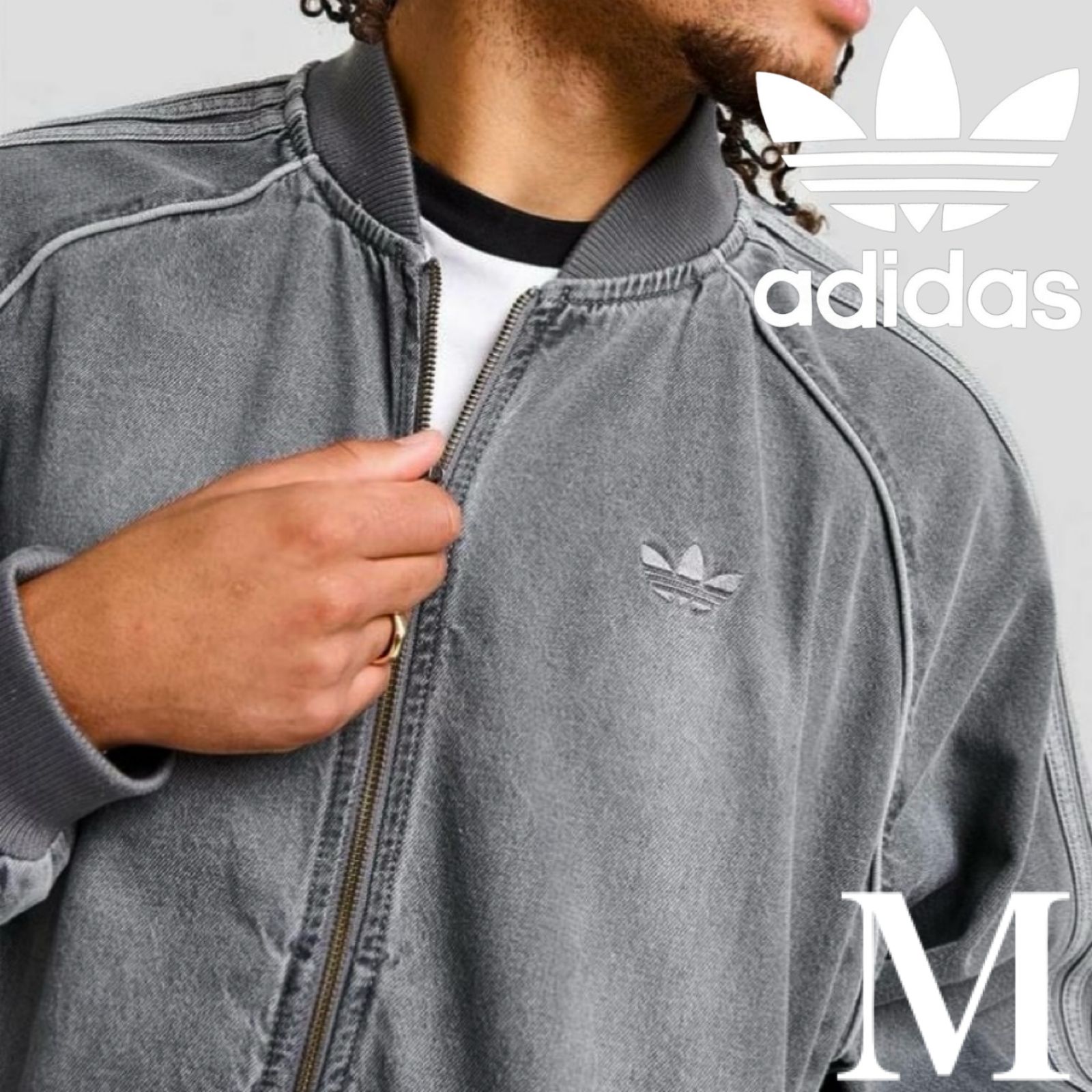 新品M⭐️adidas アディカラー ルーズ SST デニム ブラック ウォッシュ 