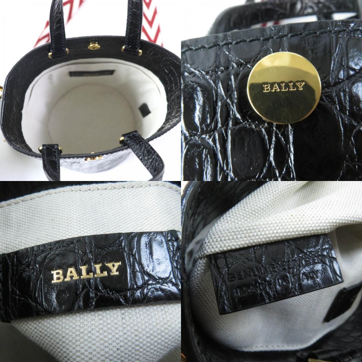 極美品☆BALLY バリー CHLEA.C  レザー 2WAY ハンドバッグ ショルダーバッグ ブラック 保存袋付き イタリア製 レディース