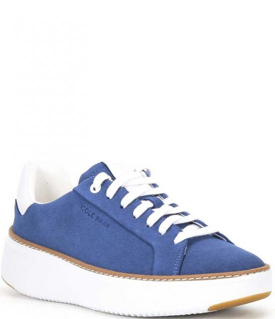 【送料無料】 コールハーン レディース カジュアルパンツ ボトムス Women's GrandPro Topspin Suede Platform Sneakers Dutch Blue