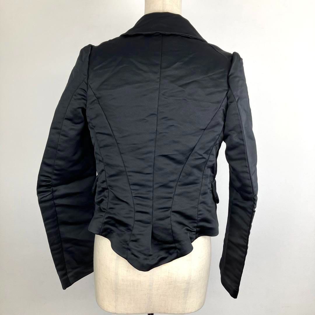 2025春夏コムデギャルソンサテン×チュール袖黒ジャケット新品タグ付き 2025春夏コムデギャルソンサテン×チュール袖黒ジャケット新品