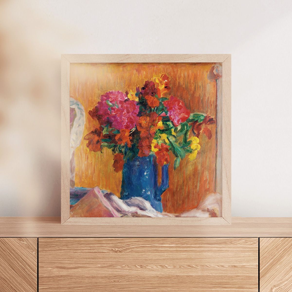 本間武男 版画 シルクスクリーン 湖水の夕映 181/430 額縁割れ有 本間