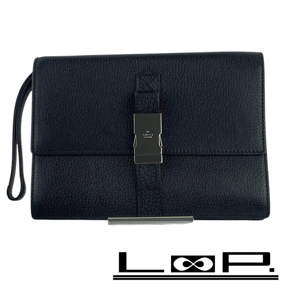 美品　グッチ クラッチ セカンド バッグ レザー ブラック 131213 【296864】5
