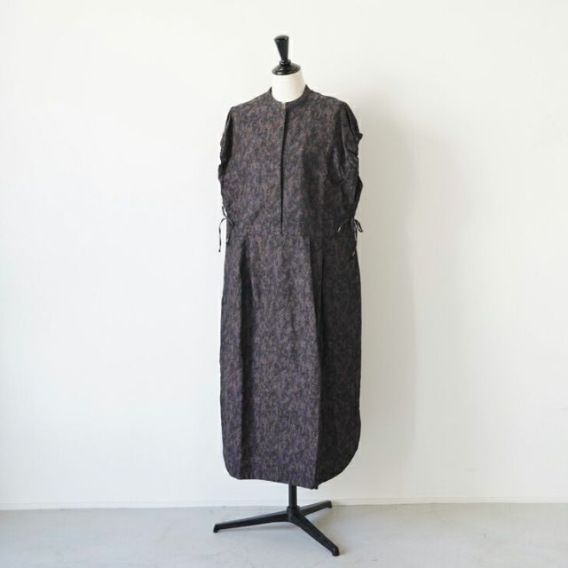 hatsutoki ハツトキ glass scape ギャザースリーブワンピース night ワンピース ナチュラル 播州織 レディース きれいめ ゆったり リラックス おしゃれ ナチュラル服 カジュアル 30代 40代 50代