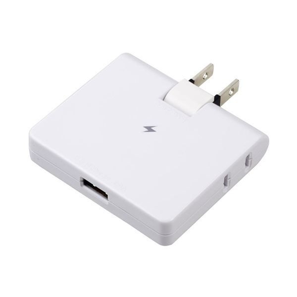 5個セット YAZAWA 雷ガード付コーナータップ2AC 1USB2.4Aホワイ