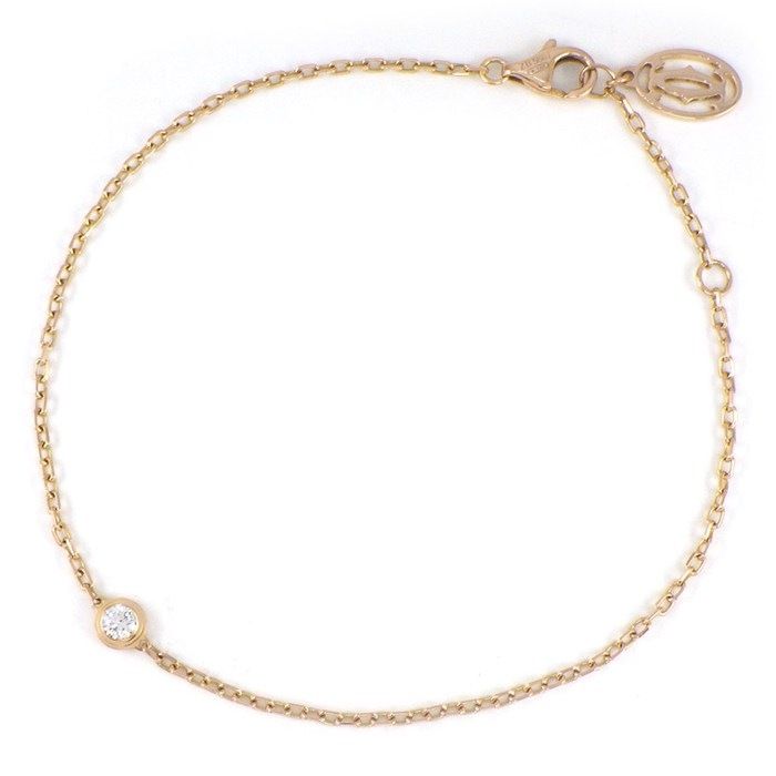 Cartier ピンクゴールド ブレスレットS 1粒ダイヤ 証明書付き ジェム
