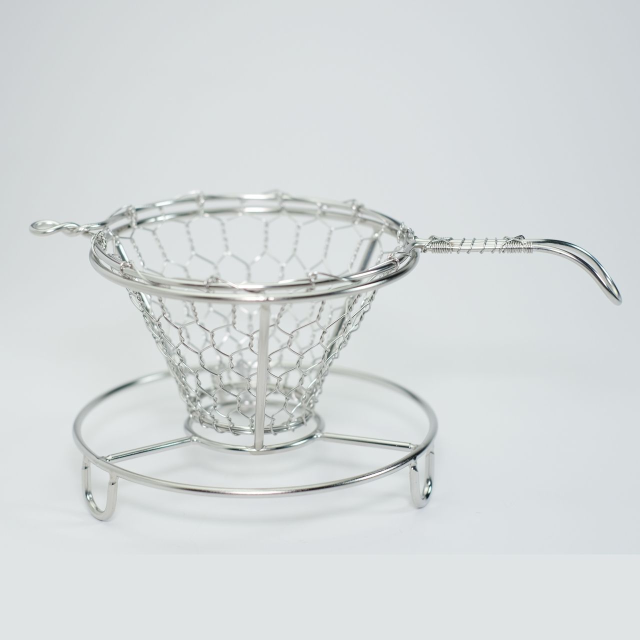 辻和金網 ステンレス製 手編みコーヒードリッパー スタンド付き デザートスプーン ドリッパー 