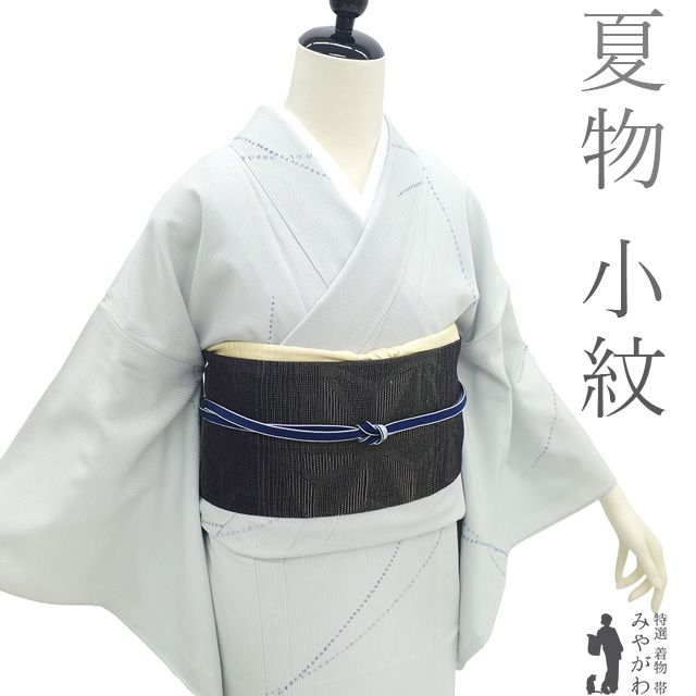 新古品】 夏物 小紋 単衣 着物 未使用 正絹 縦絽 絽 五泉 福の神