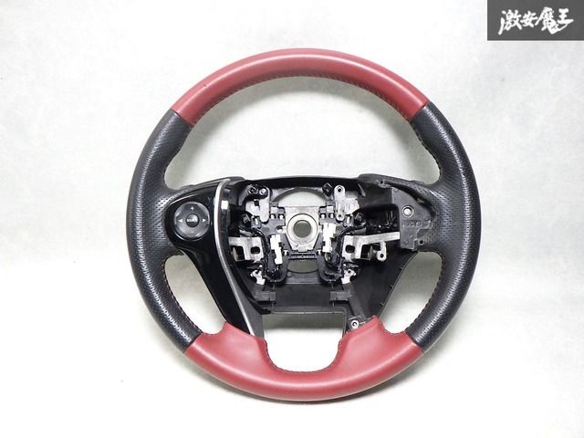 ゆがみなし RC1 RC2 RC3 RC4 オデッセイ レッドレザー 革 社外 ステアリング ハンドル パドルシフト 直径約37cm 6Y20U N10360